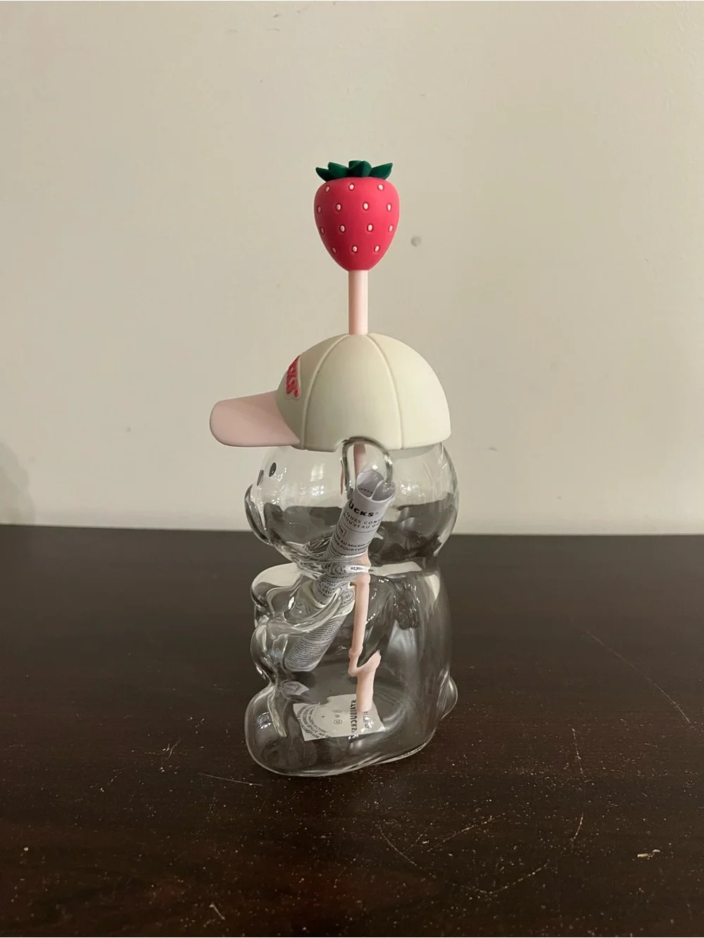 Starbucks Pink Barista July Drink Strawberry Bear Cup IN HAND